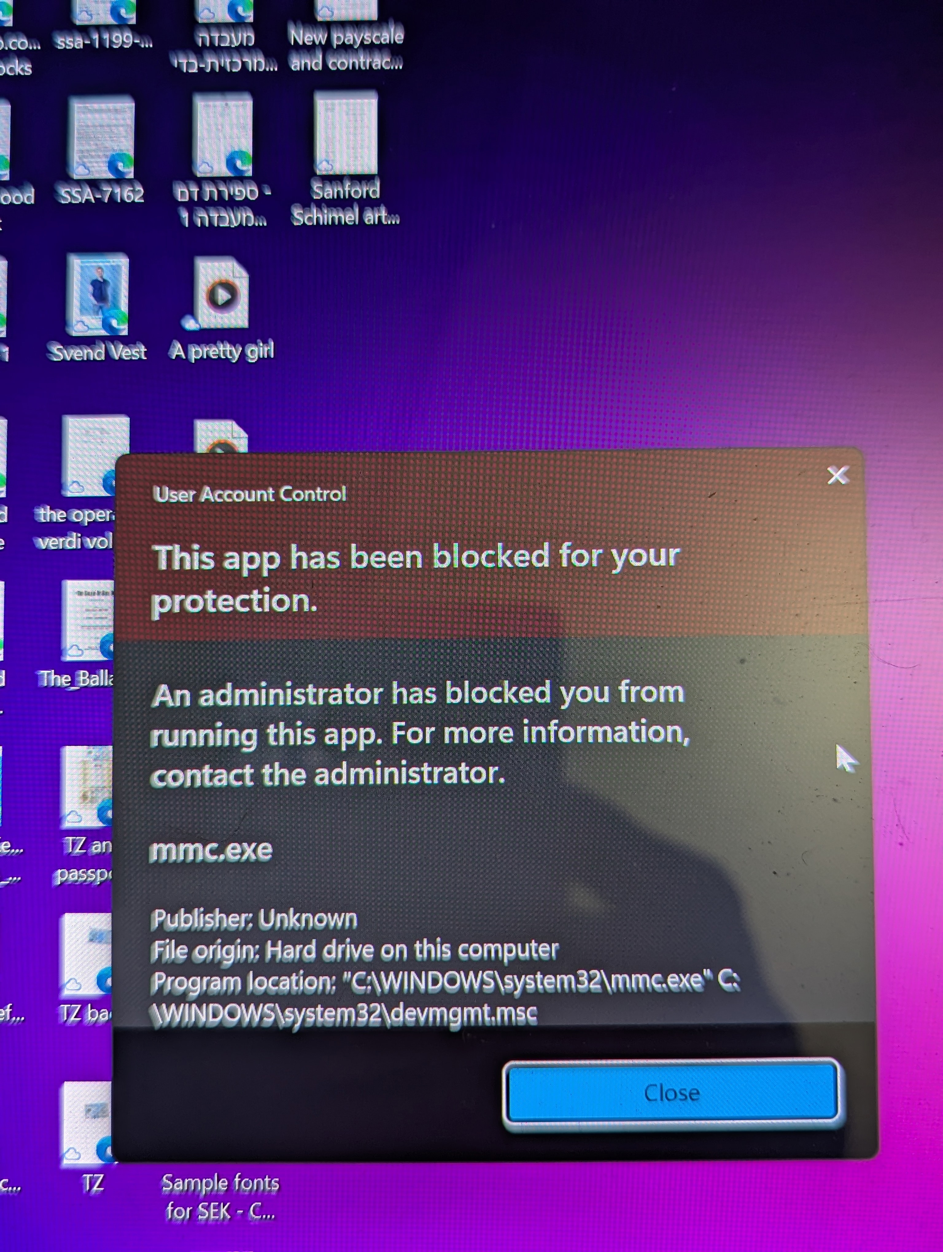 device Mgr error 