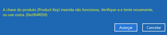 erro erro (0xc004f050) ao ativar a chave KEY windows 11 home ...