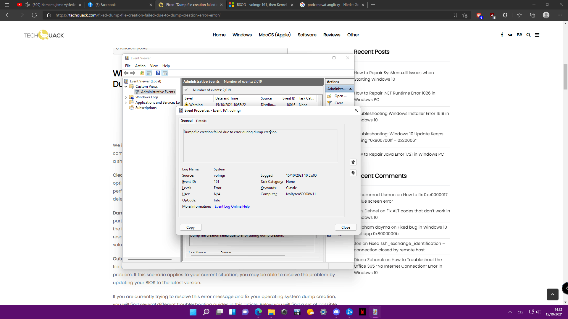 Volmgr 161/162 BSOD daily help/advice - Microsoft Q&A