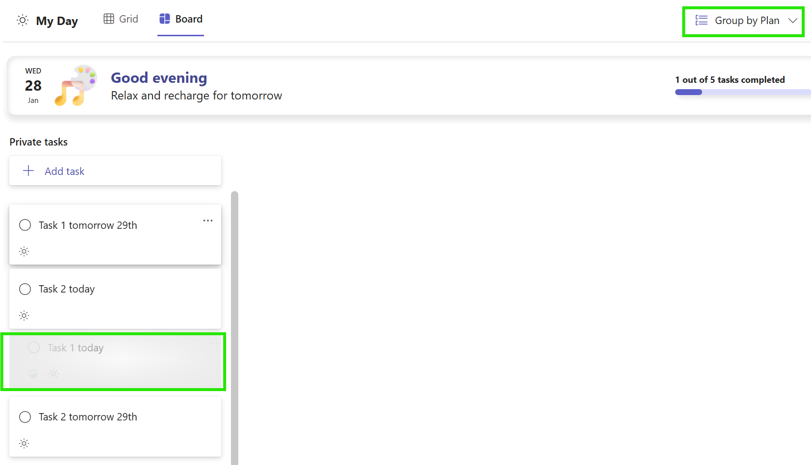 Cannot change order of 'my day' items in Teams/Planner/MyDay/Board ...