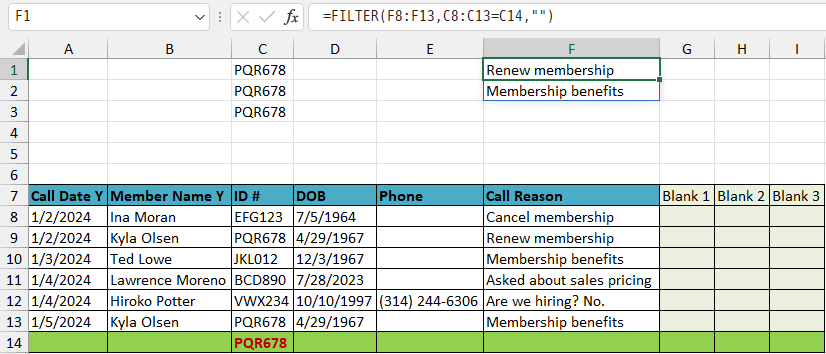 How to get info from two columns when using the FILTER formula ...