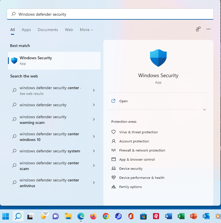 Can't access my windows defender link in windows 11 - Microsoft Q&A