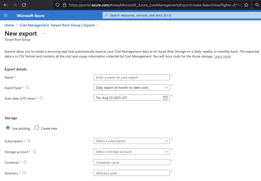 "Metric" field missing in New Cost Export form - Microsoft Q&A