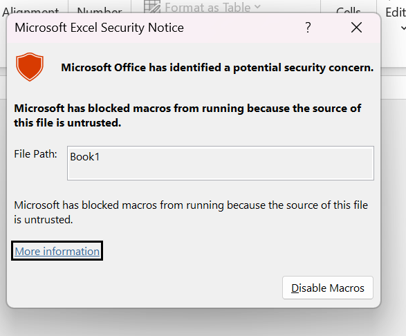 Microsoft blocked running macros - Microsoft Q&A