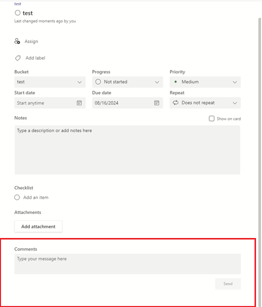 Planner comments are not saving - Microsoft Q&A