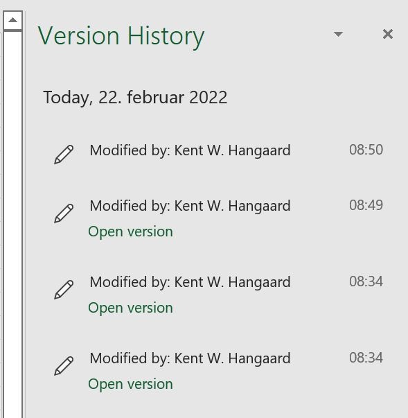 Excel versionshistory not updating correctly - Microsoft Q&A