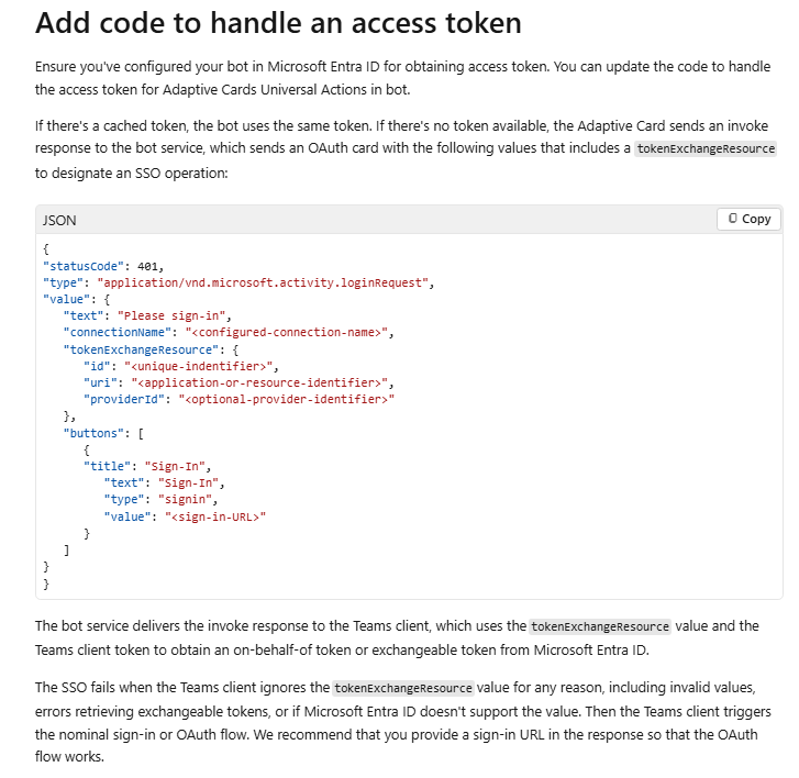 I need to retrieve the Teams user SSO access token and exchange it with ...