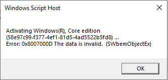 Windows 10 activation error - Microsoft Q&A