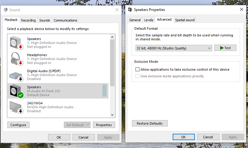 Audio bit rate does not stay on 24 bit, it changes to 32 bit ...