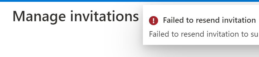 In AD User Setup / Try to resend invitation / get 