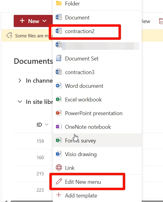 Sharepoint - ADD NEW drop down menu not working - Microsoft Q&A