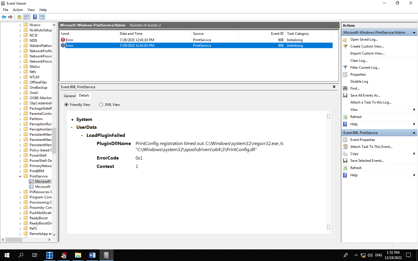 CSO アカウント Print spooler error 808 - Microsoft Q&A