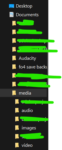 Opening folder inside documents will open dropdown on left side of file ...