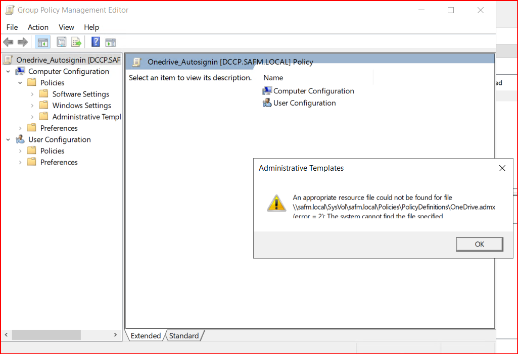 GPO issue with OneDrive - Microsoft Q&A