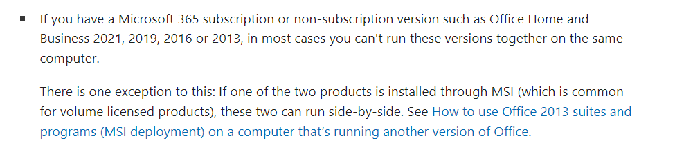 Using Office 2016 with Office 365 together on a machine - Microsoft Q&A