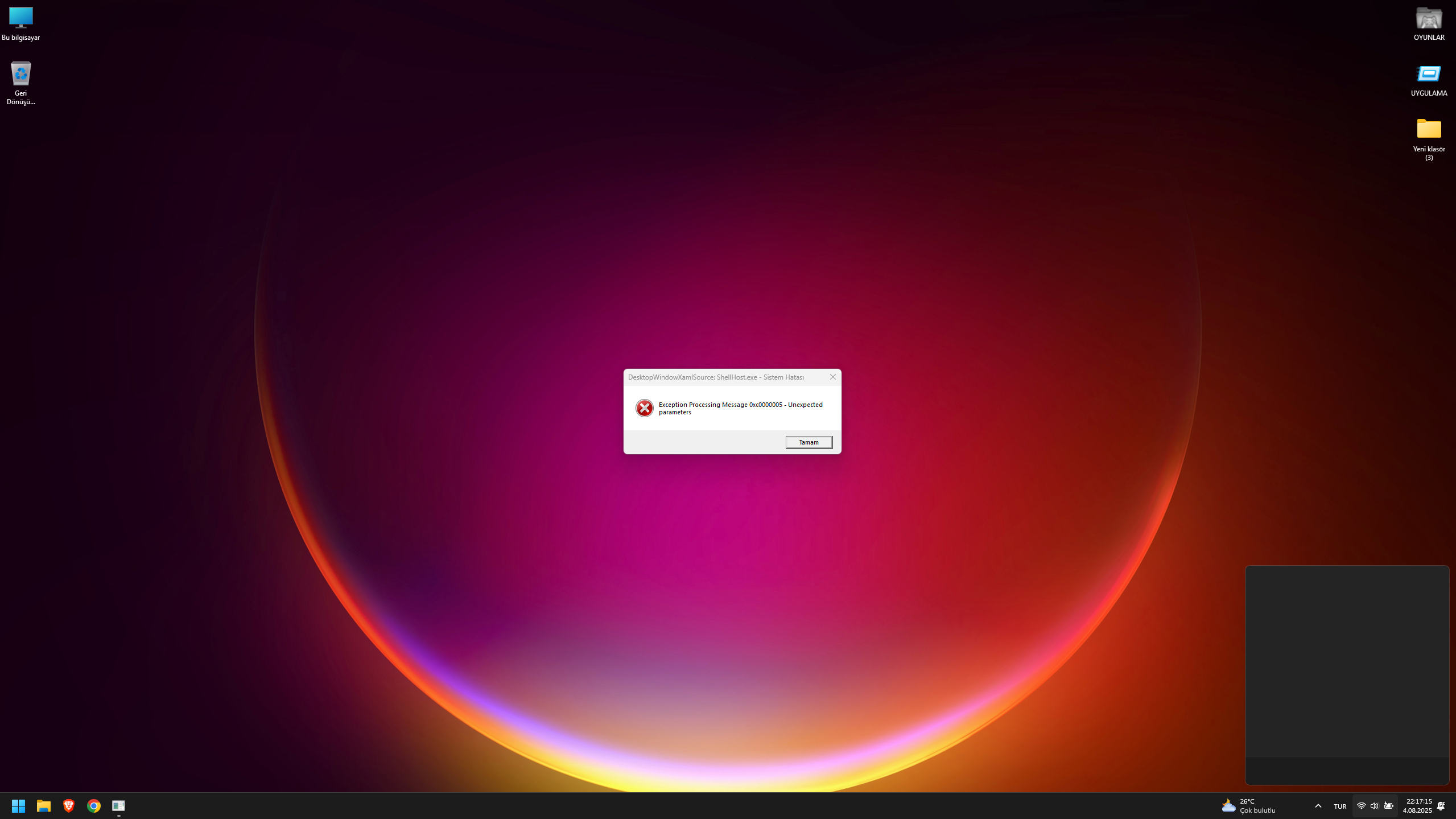 windows 11 '' Exception Processing Message 0xc0000005 - Unexpected ...