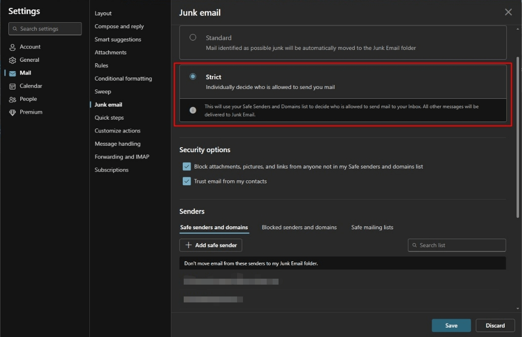 Junk Email Strick Setting Not Working - Microsoft Q&A