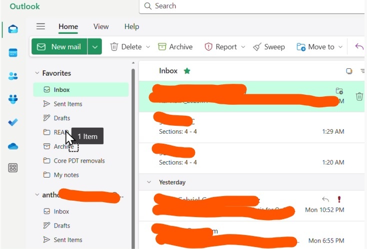How can I enable the folder highlight when dragging an email to a ...
