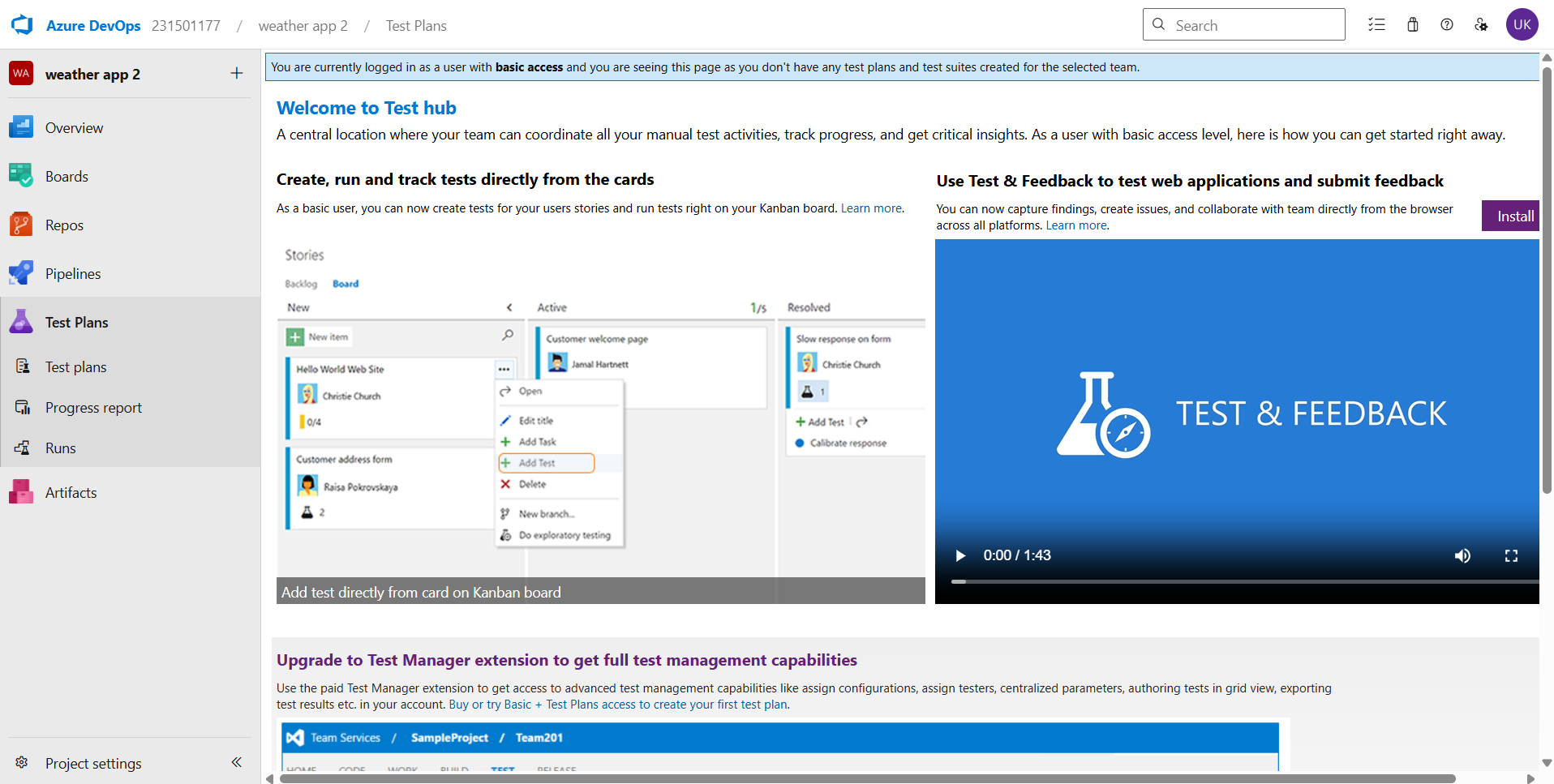 To create a test plan - Microsoft Q&A