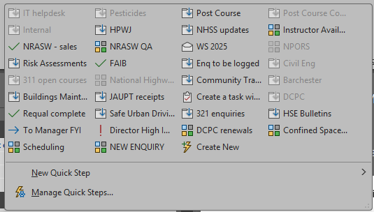 Need to fix quick steps - Microsoft Q&A