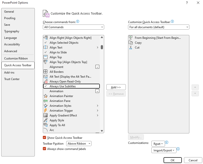 My powerpoint is missing the tool bar 