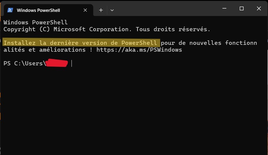 Message Windows powershell