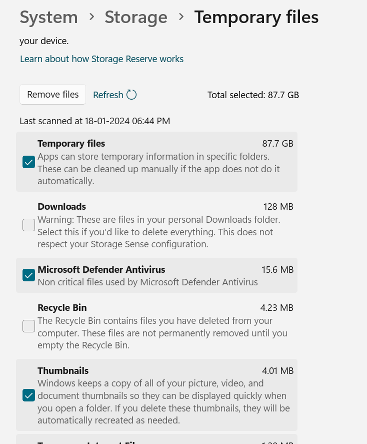How to get rid of temporary files to the tune of 90 GB - Microsoft Q&A