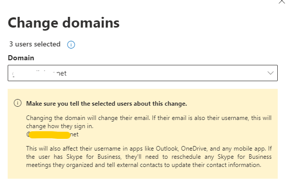 Re: Changing Domain for 365 Subscription - Microsoft Q&A