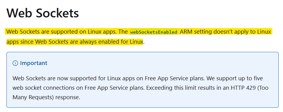 Cannot find an option to enable/disable web sockets in app service ...