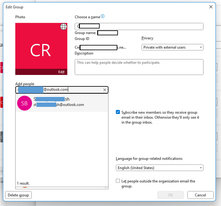 Assistance with adding contacts to a group - Microsoft Q&A