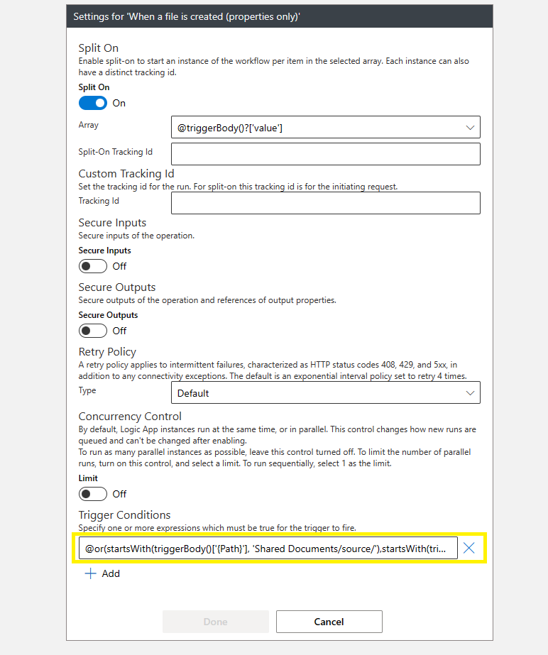 How to pass two folder paths in when a file is created or modified in a ...