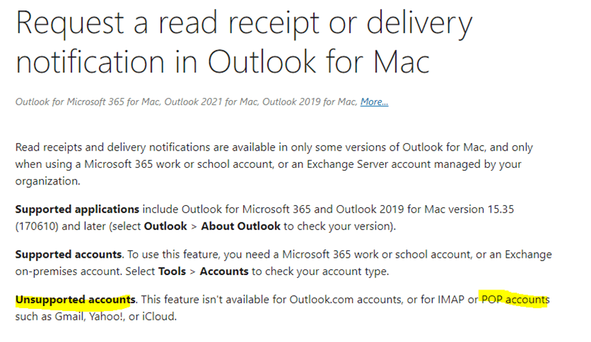 Read Receipt Option no in mac office 16.73.2 - Microsoft Q&A
