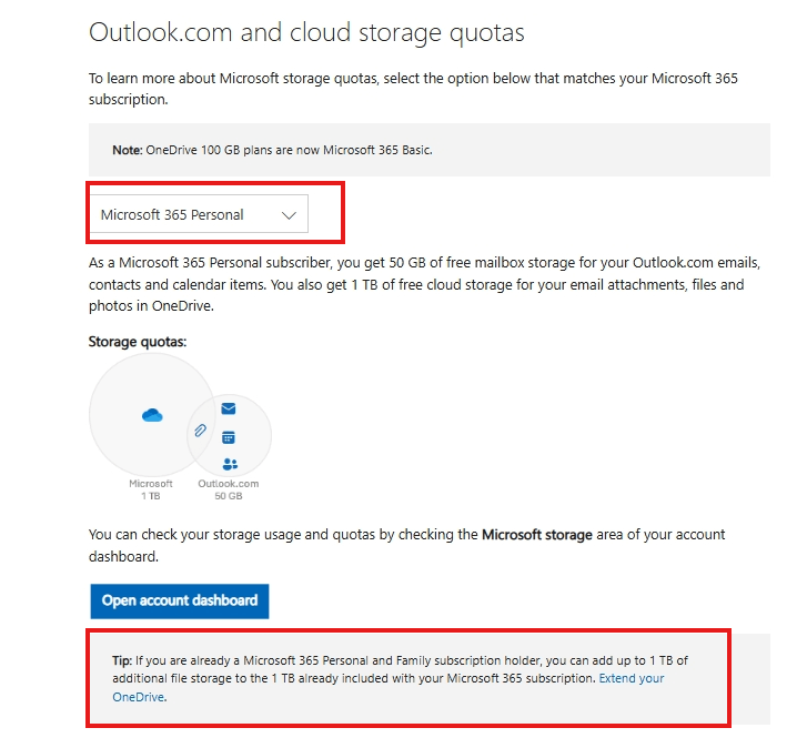 Extending OneDrive storage with an existing lifetime license ...