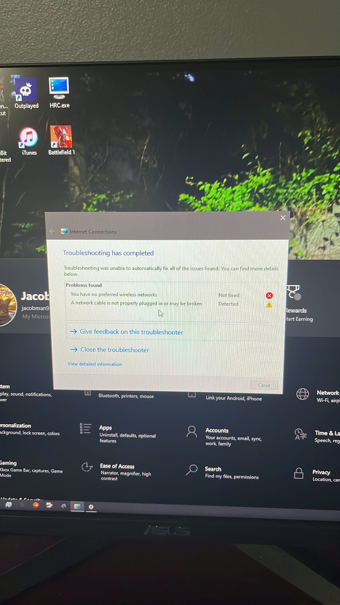 How do I repair my computer to stop thinking its not connected to ...