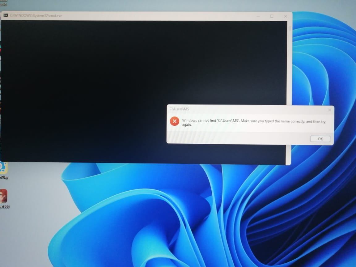 error keeps popping up where it says Windows can't find C:\Users\Ms ...