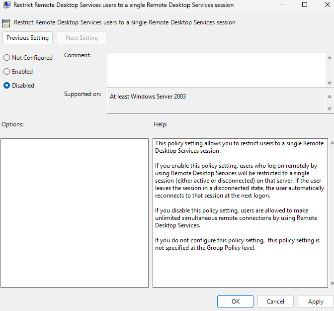 I cannot login using RDP as the number of connections to this computer ...