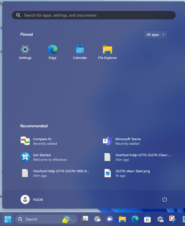 start menu: did not receive the search bar with rounded corner 25276 ...