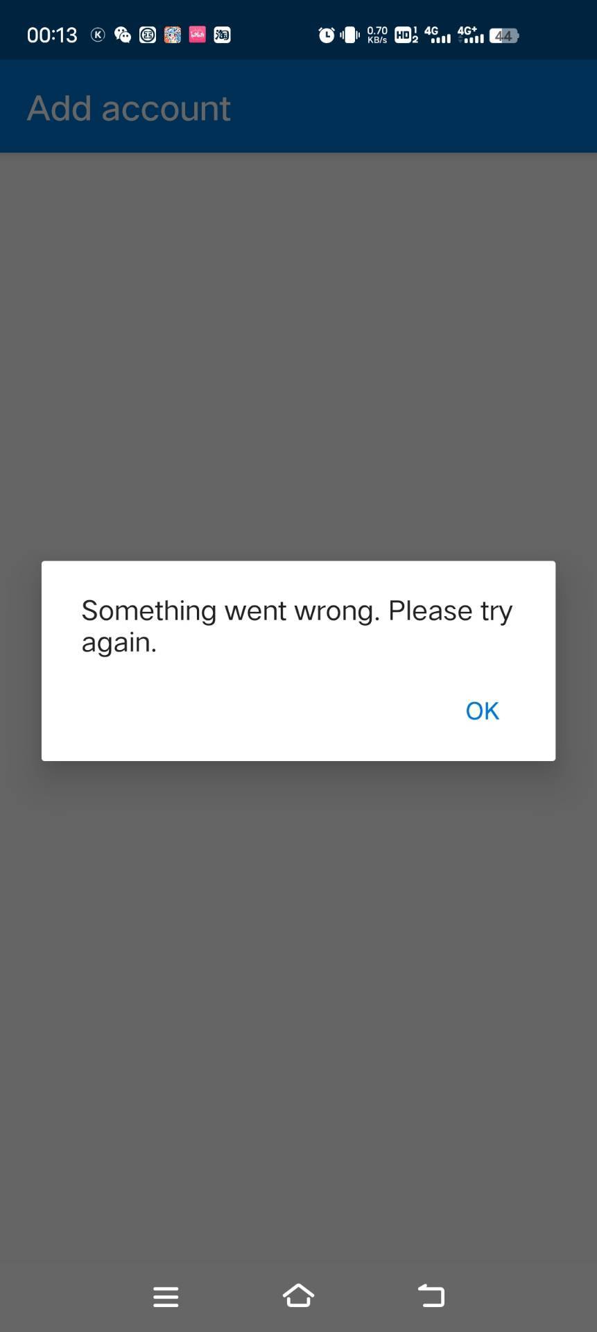 Authenticator备份时提示出现错误，请重试。 - Microsoft Q&A