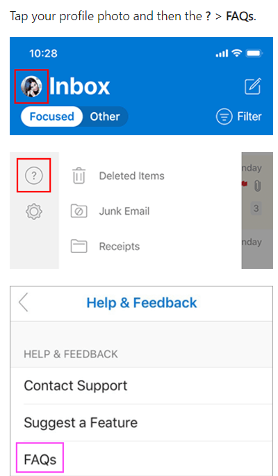 iOS - Outlook not showing anything in 