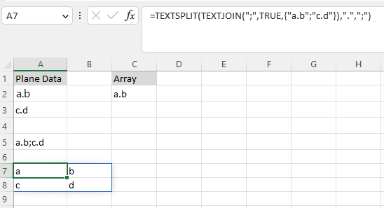 =TEXTSPLIT() of array not returning 2d array - Microsoft Q&A