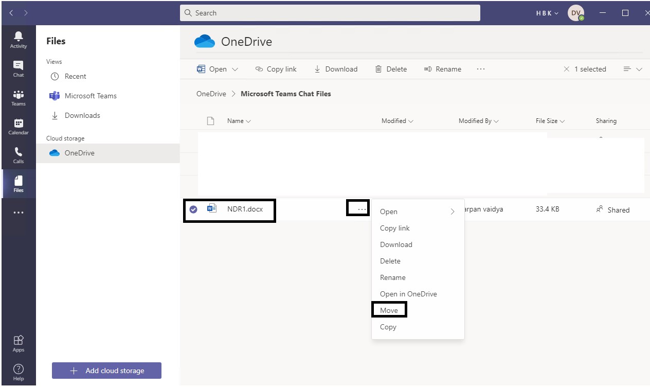 Error Message When Moving Files from OneDrive to Teams - Microsoft Q&A