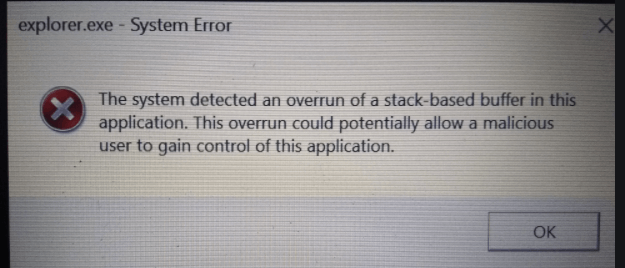 error from explorer.exe - Microsoft Q&A