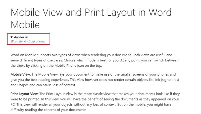 MS Word Mobile View on Android - Microsoft Q&A