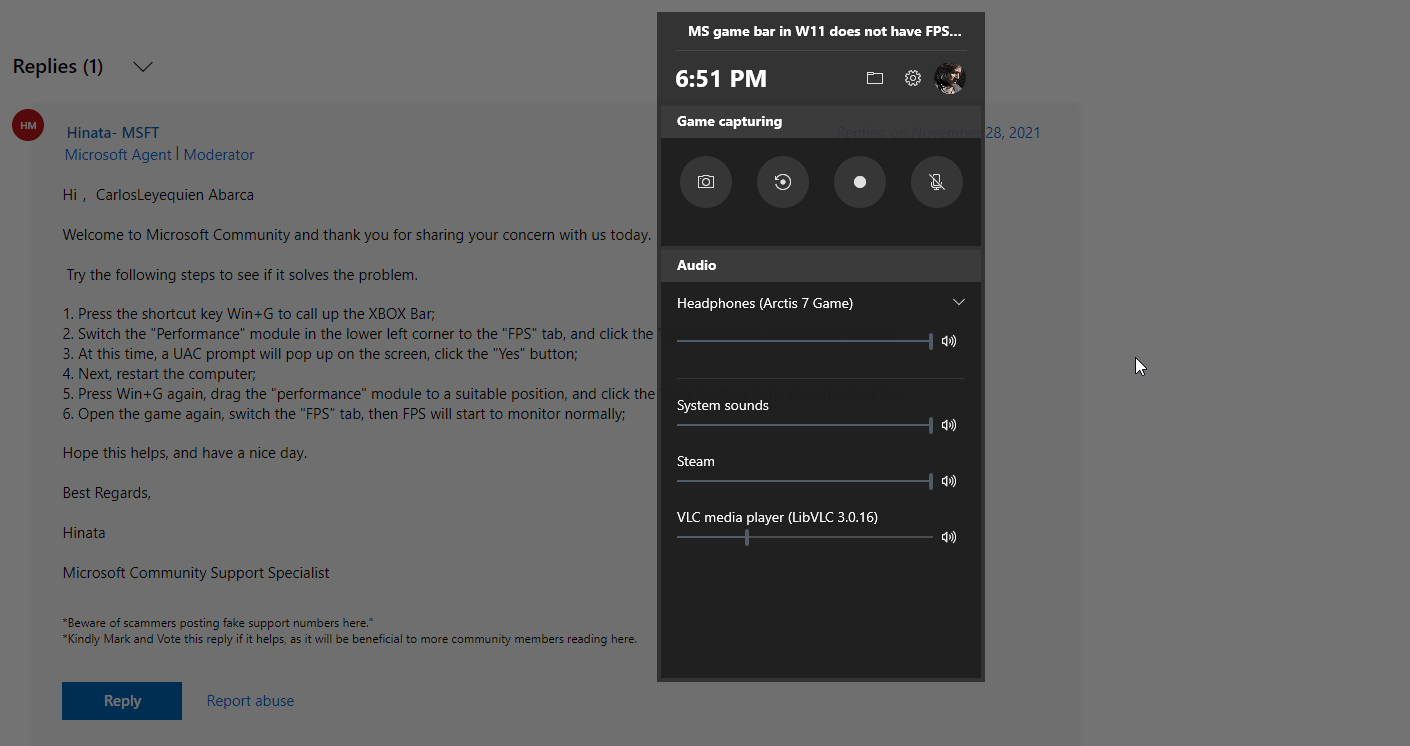 MS game bar in W11 does not have FPS option - Microsoft Q&A