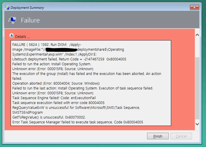 MDT Failure - Microsoft Q&A