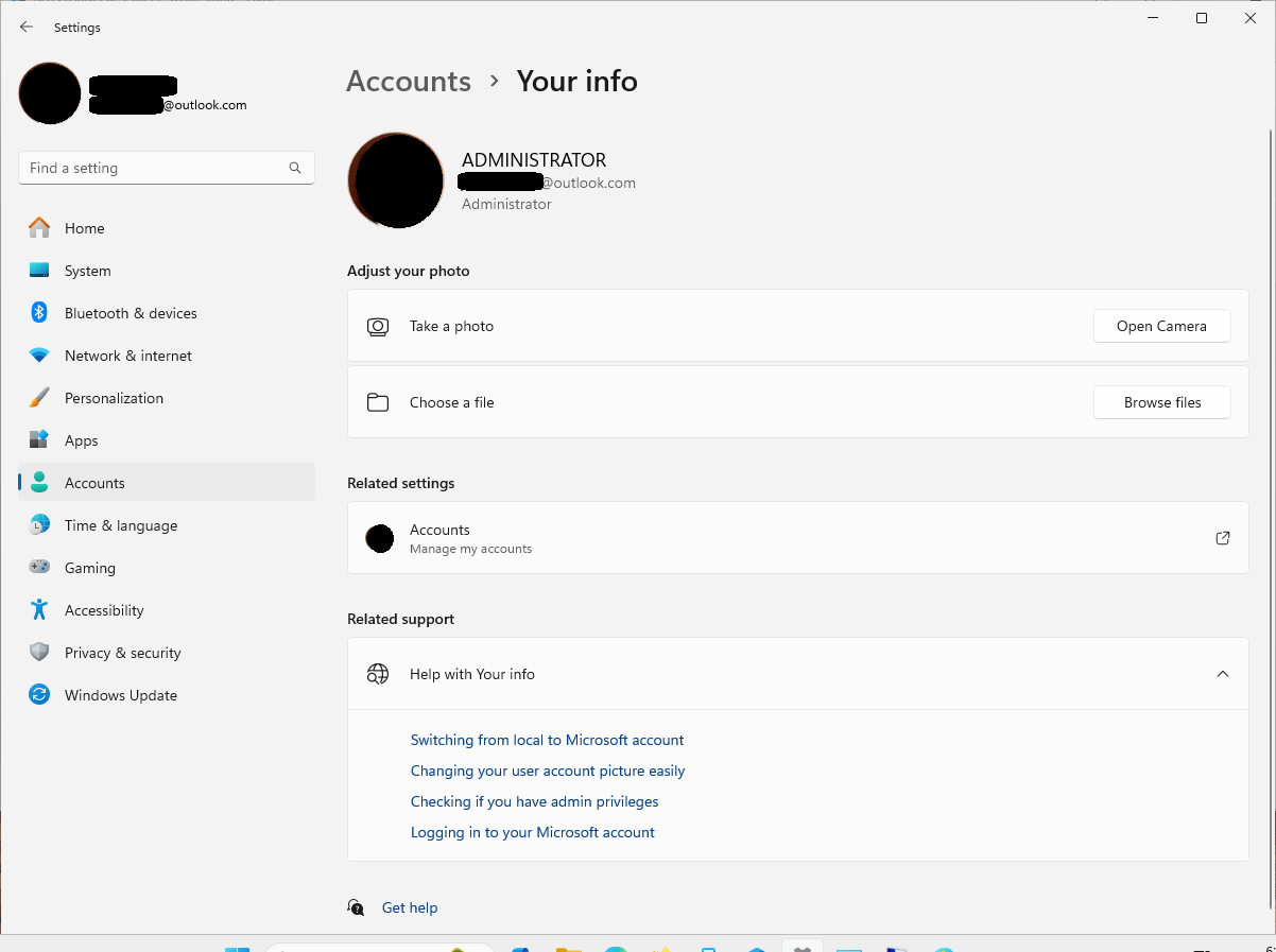 Built-in Administrator is logged in to my MS Account - Microsoft Q&A