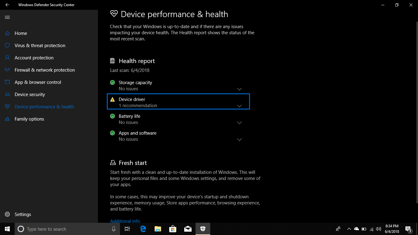 Issue in Windows Defender Security Center after upgrading to Microsoft ...