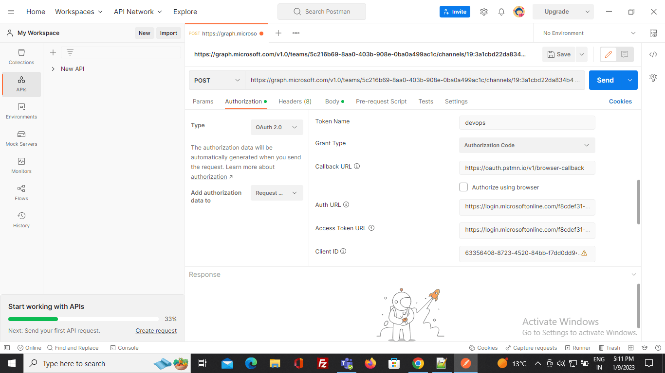 How to Send a message in a channel in Teams Through HTTP Request API ...