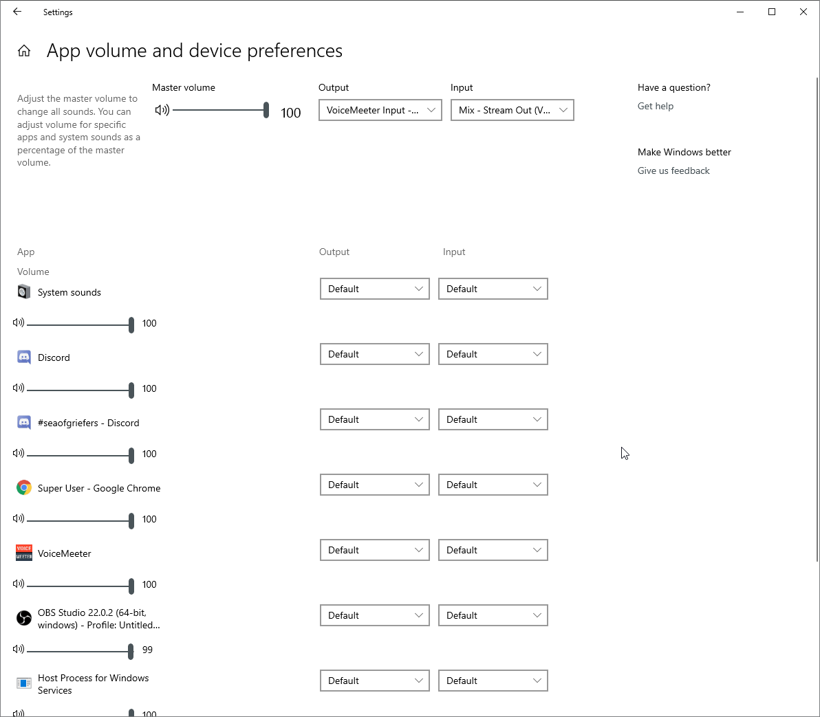 Individual application automatically maximises master volume ...