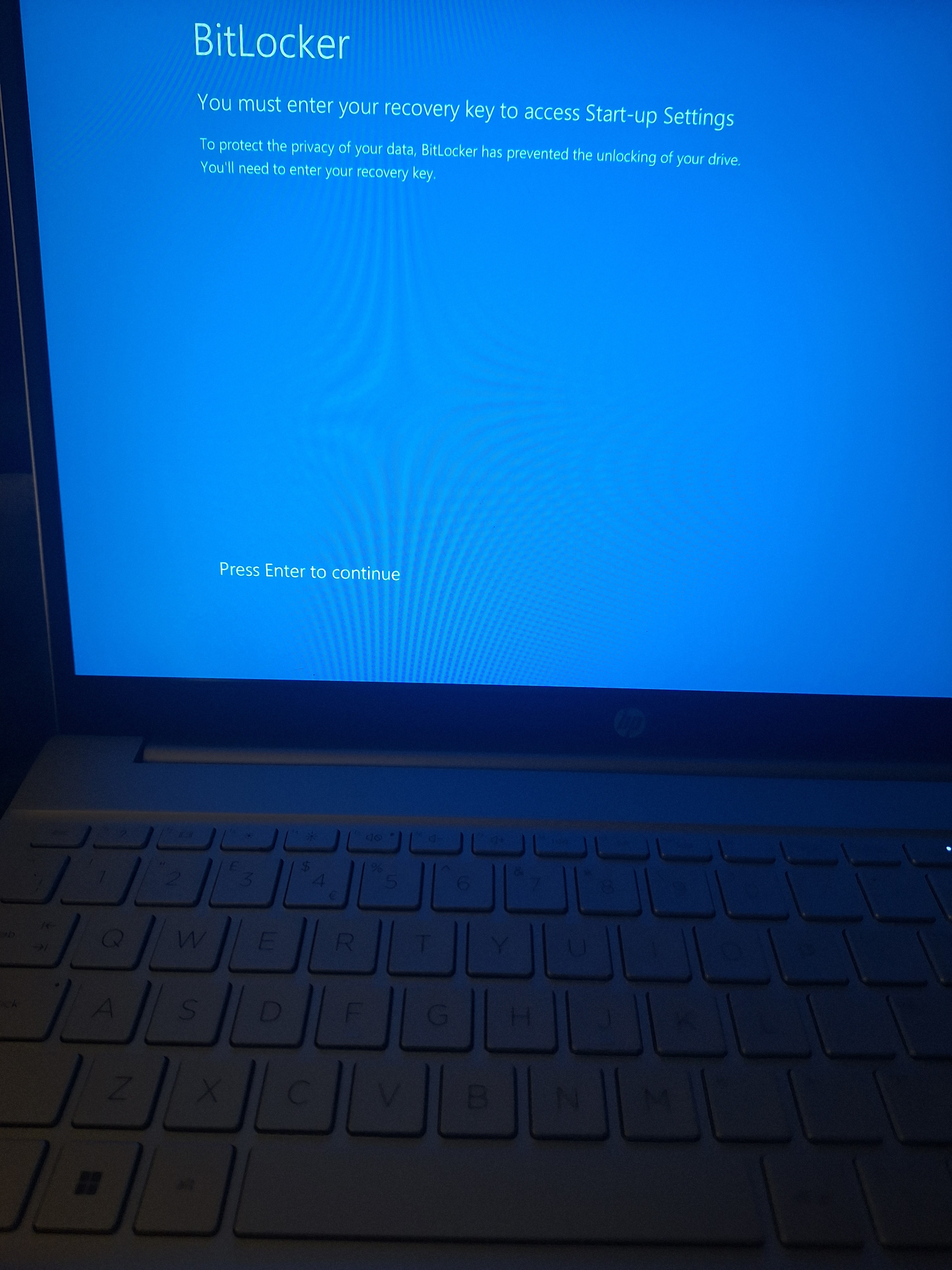 Why is the bitlocker screen coming up when my mum has never set it up ...